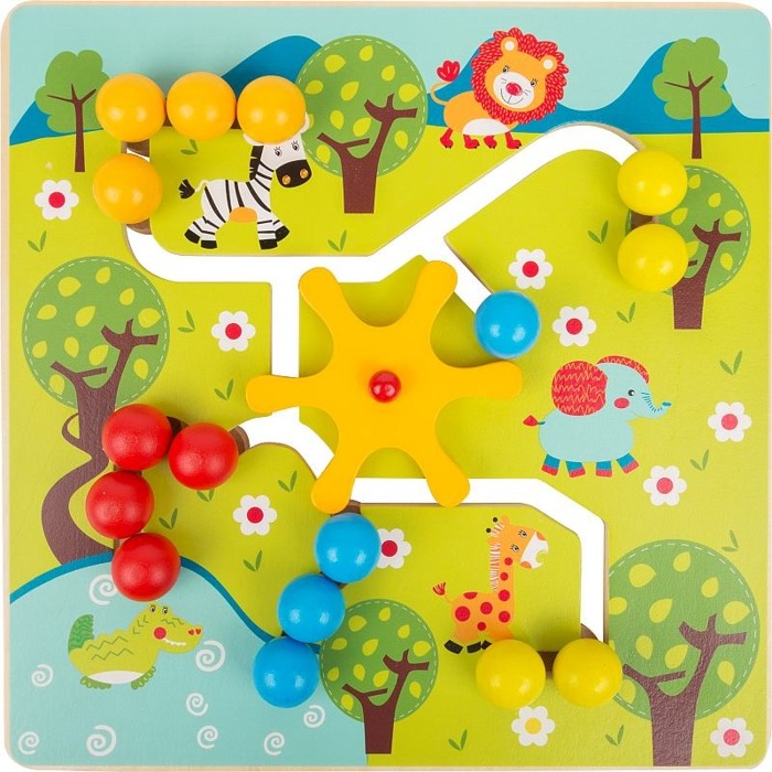 Drewniany labirynt-dla-dzieci-Zwierzeta-Afryki-Small-foot-zabawki-logiczne-25484_2 Puzzle przedstawiające zwierzęta sawanny, idealne do nauki o dzikiej przyrodzie.
