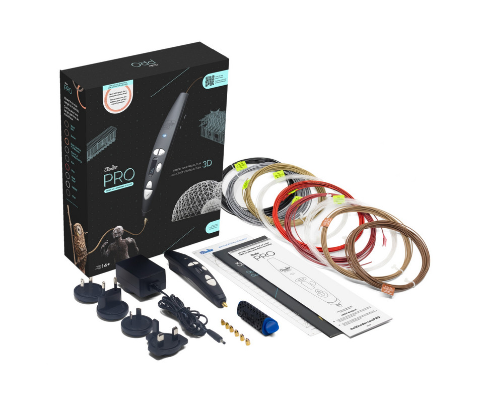 długopis doodler3d Profesjonalny długopis 3Doodler PRO 1.75mm do precyzyjnego modelowania i prototypowania, z zestawem filamentów i akcesoriów.