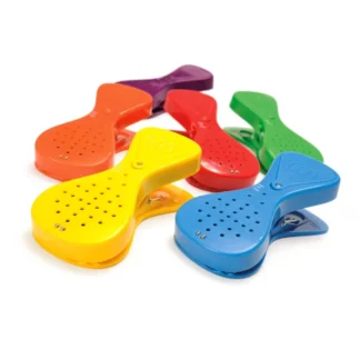 Kolorowe spinacze do nagrywania TTS – zestaw 6 sztuk, edukacyjne spinacze z funkcją nagrywania i odtwarzania wiadomości, wspierające rozwój komunikacji i kreatywności u dzieci.