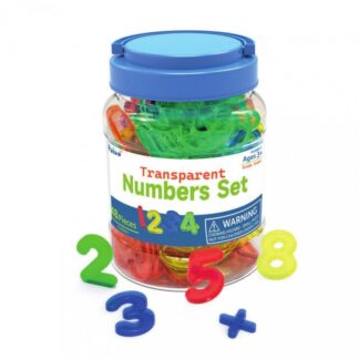 Przezroczyste kolorowe liczby dla dzieci – zestaw 48 elementów do stolika świetlnego i nauki liczenia