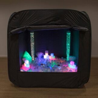 Sensoryczny namiot Pop-up czarny dla dzieci – kreatywna przestrzeń do zabawy i relaksu sensorycznego