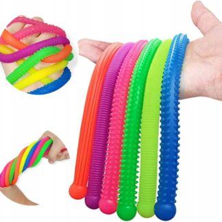 Makarony sensoryczne Monkey Noodles – kolorowe gniotki antystresowe, zestaw 6 sztuk.