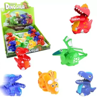 Jeżdżący dinozaur uruchamiany poprzez naciśnięcie głowy.