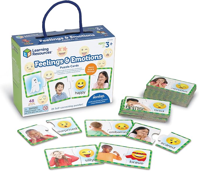 puzzle emocje Układanka edukacyjna Feelings and Emotions Puzzle Learning Resources 48 elementów przedstawiająca emocje dzieci