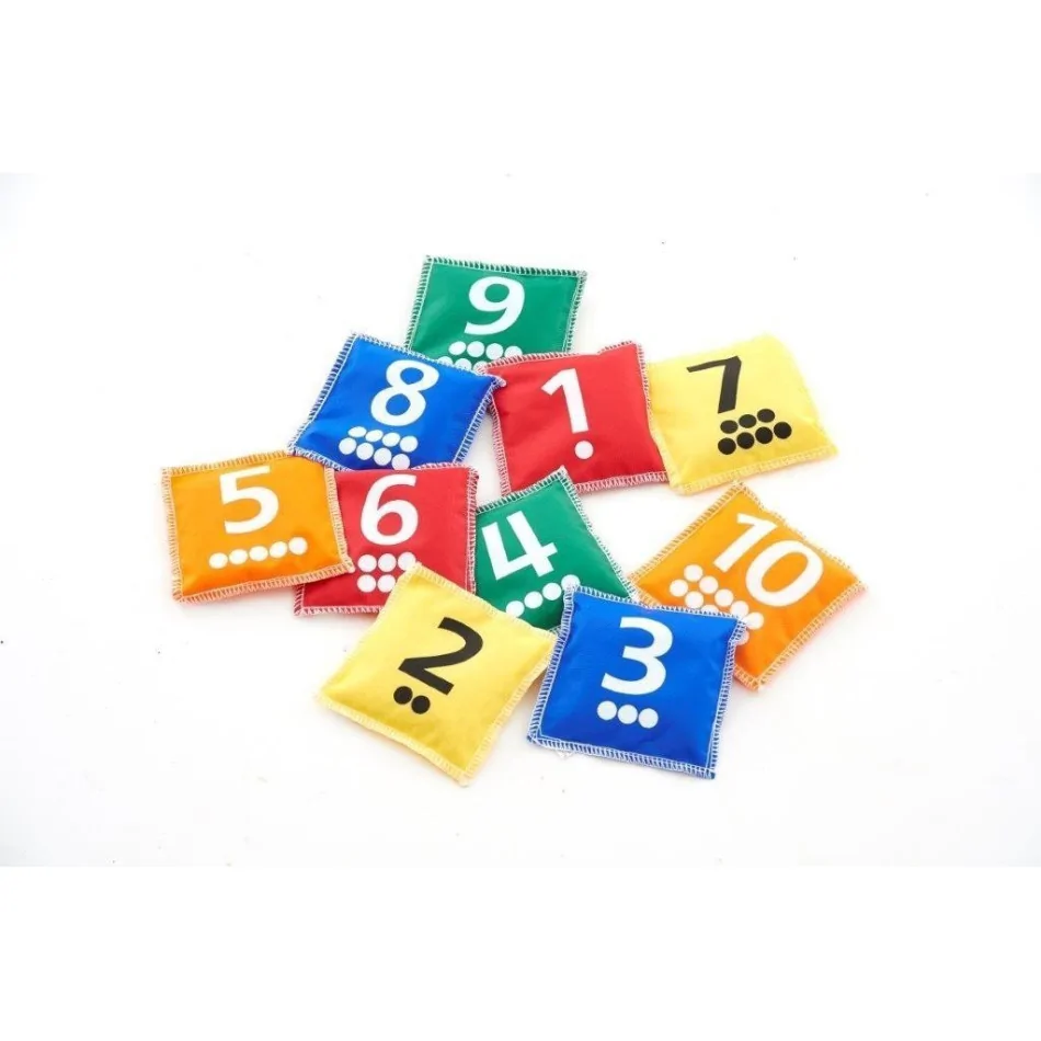 Woreczki z grochem – liczby 1–10 Woreczki z grochem liczby 1–10 – zestaw 10 sztuk